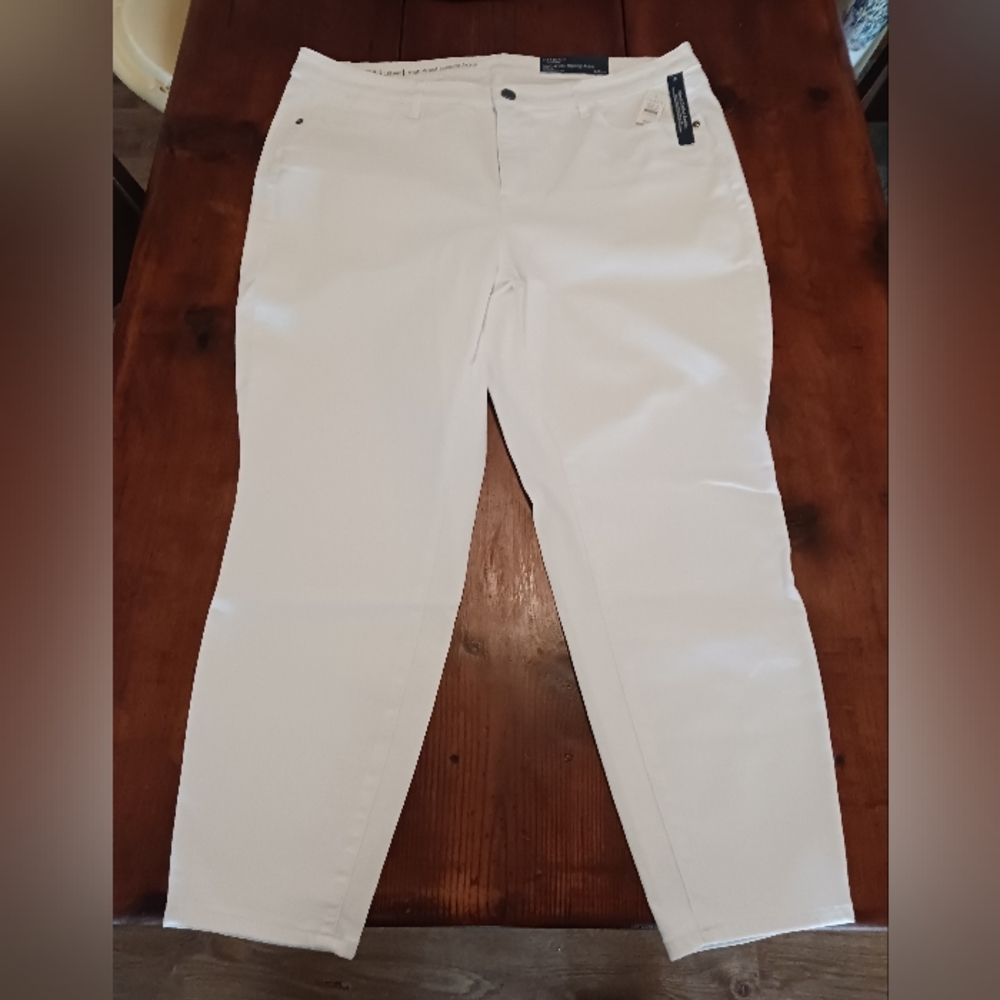 Talbots Flawless white high waist ankle jeggings PETITE 18WP